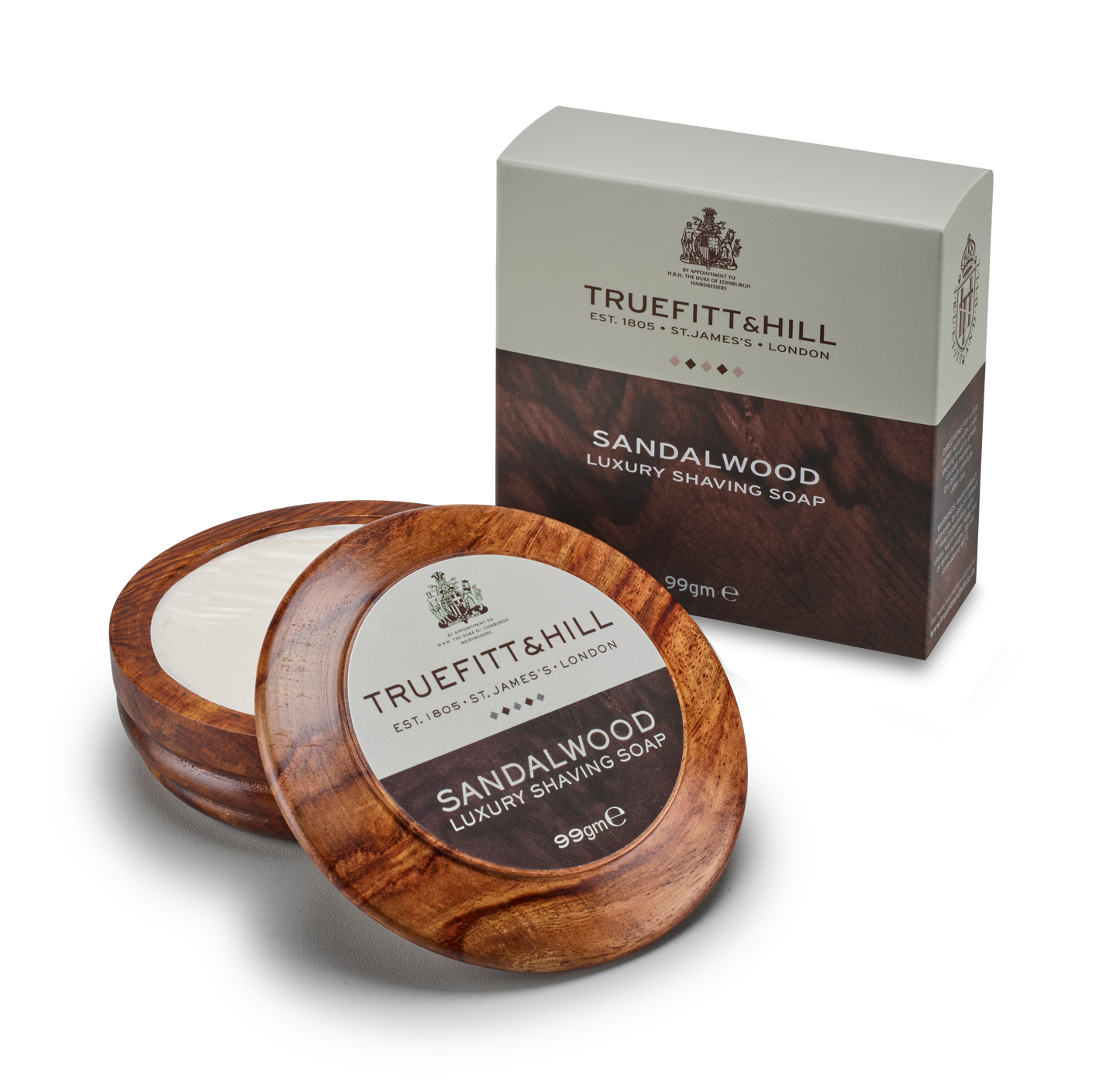 Sandalwood Luxury Shaving Soap in Wooden Bowl