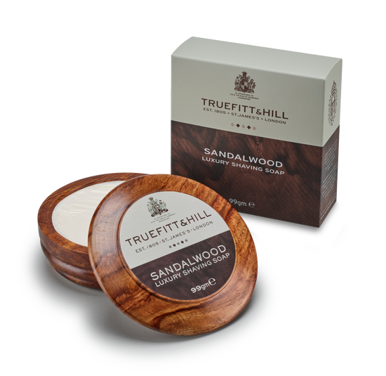 Sandalwood Luxury Shaving Soap in Wooden Bowl